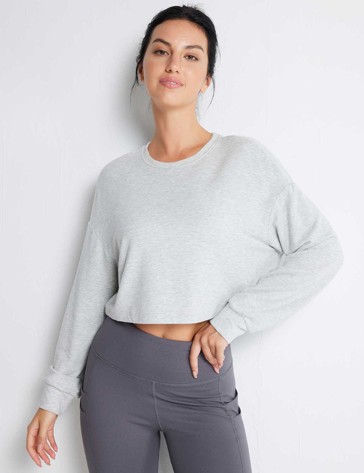 Baleaf Women's Evergreen Modal Oversized Cropped Top (Website Exclusive) dbd090 Grey Main