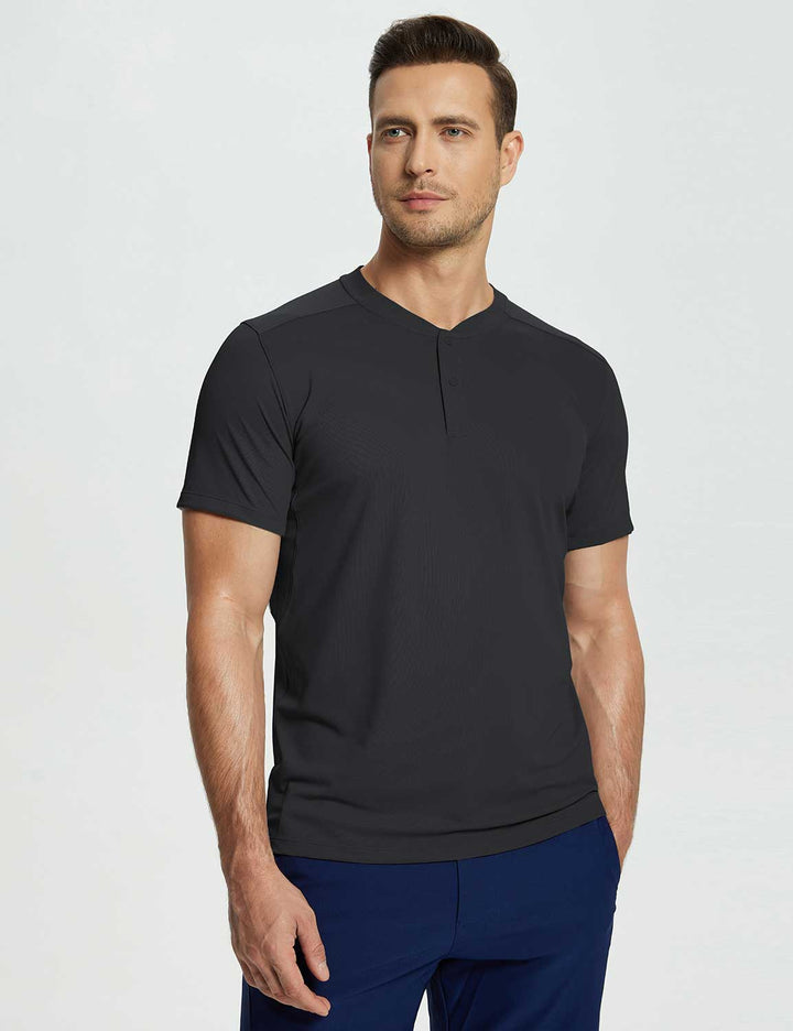 Baleaf Men's Laureate UPF50+ Short-Sleeve Top dfa017 Jet Black Details