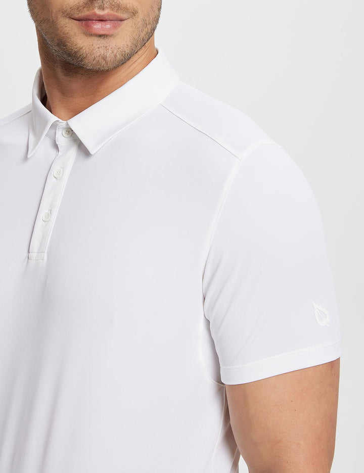 Baleaf Men's Laureate UPF50+ Golf Polo Shirt (Website Exclusive) dfa020 Lucent White Details