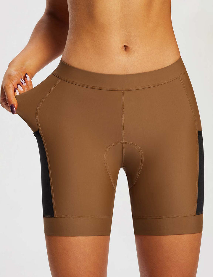 Baleaf Women's Airide Padded MTB Shorts eai011 Caramel Cafe Side