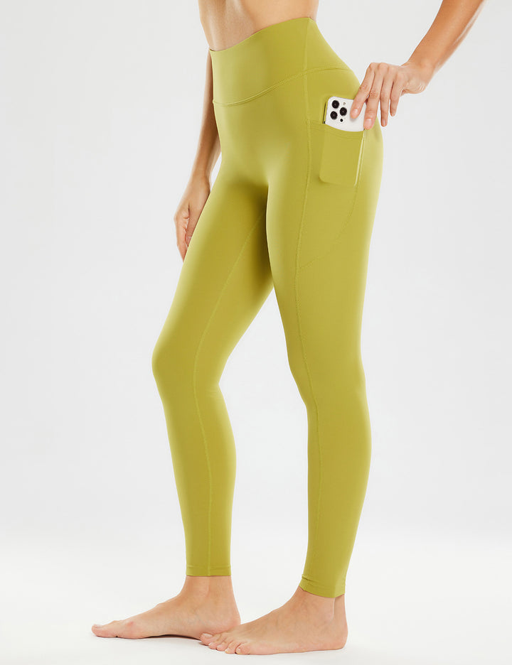 Baleaf Women's Sweatleaf Light Compression 27" Leggings ebh006 Moss Green Side