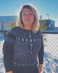 Image of an Asian woman wearing an Ixchel from Pom Pom Autumn 2018