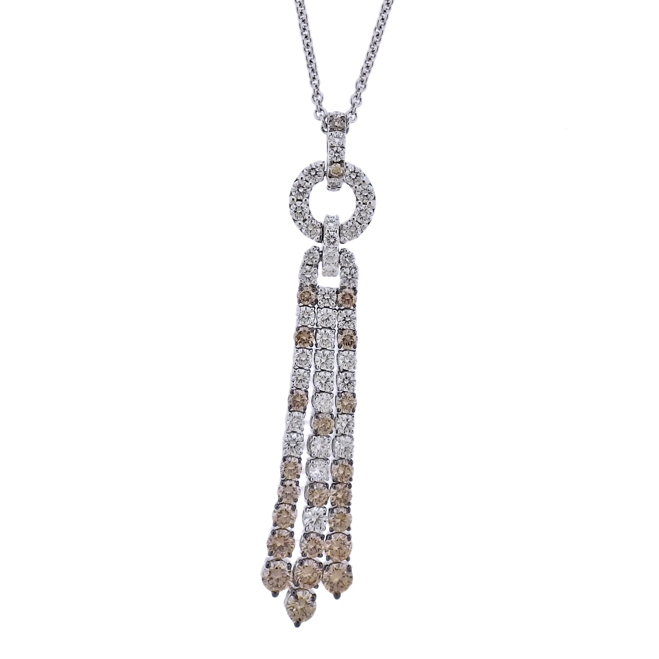 Bucherer Gold 4.61ctw Fancy Diamond Tassel Pendant Necklace – Oak Gem