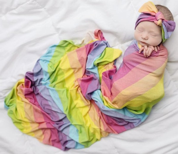 rainbow swaddle set