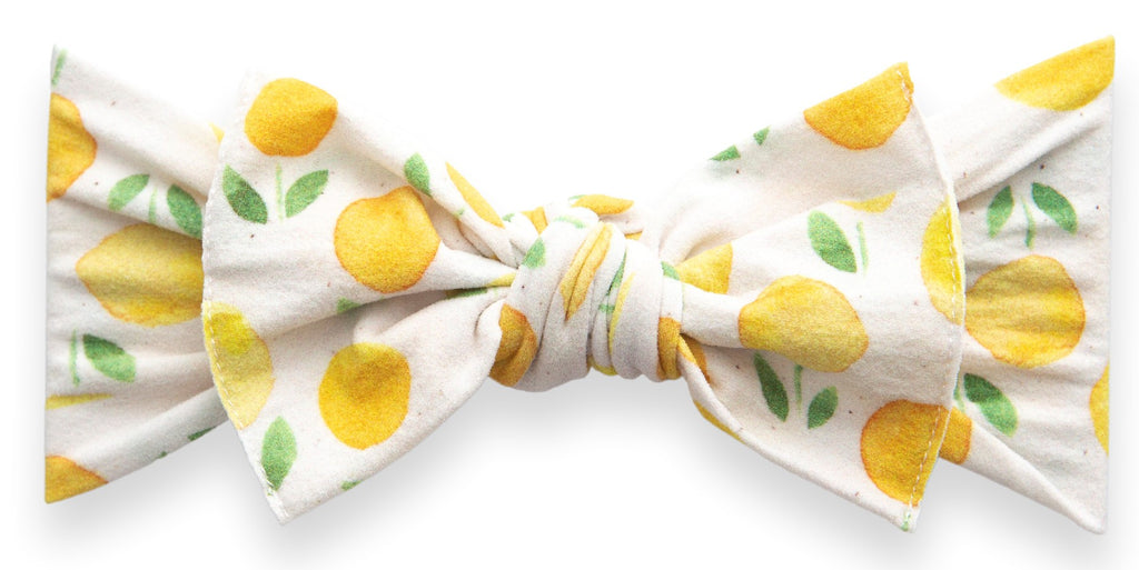 Lemon lime fabric bow lemon headband