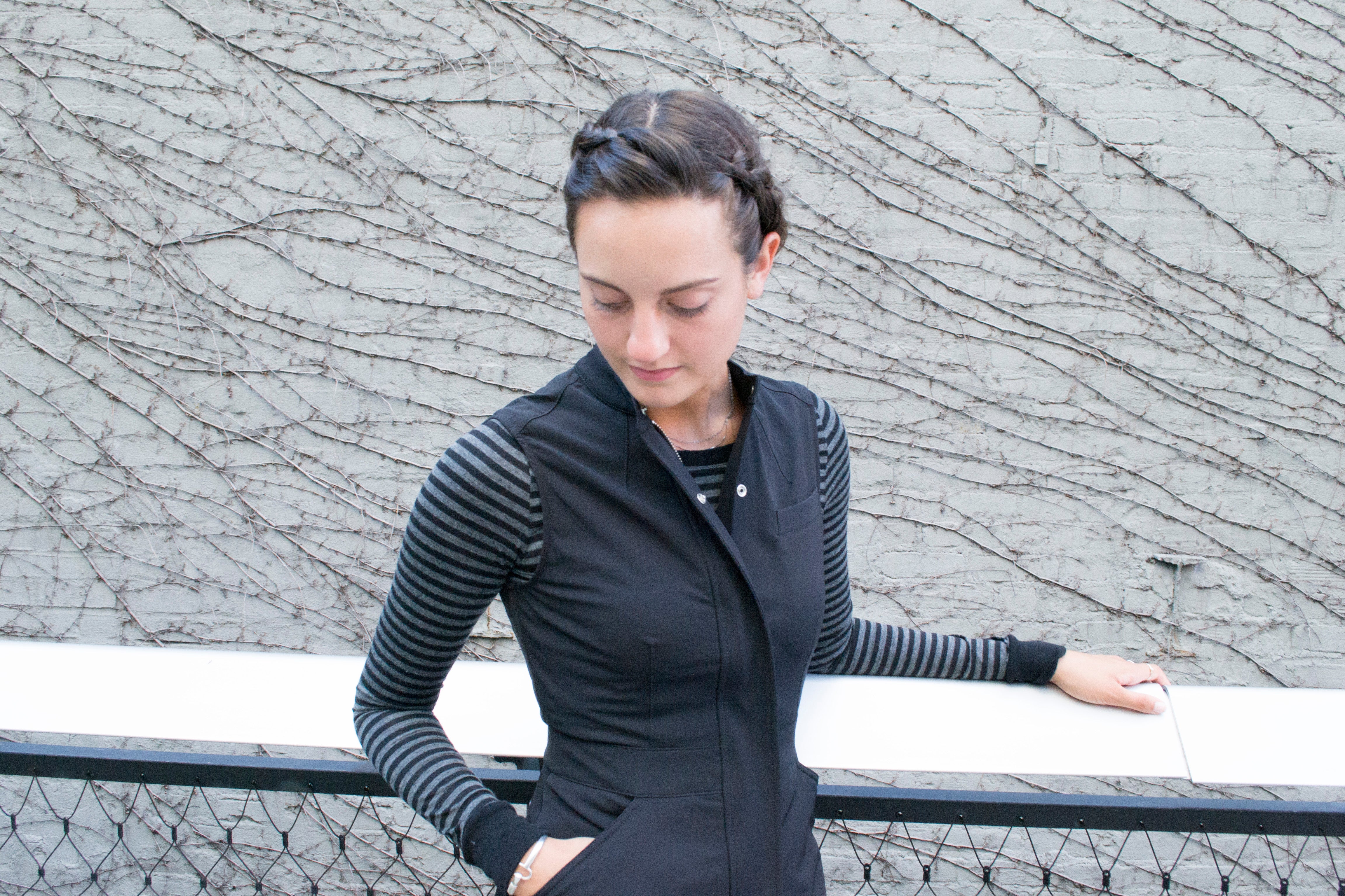 The Willary | Black Core Dress and Stripe Merino Shirt