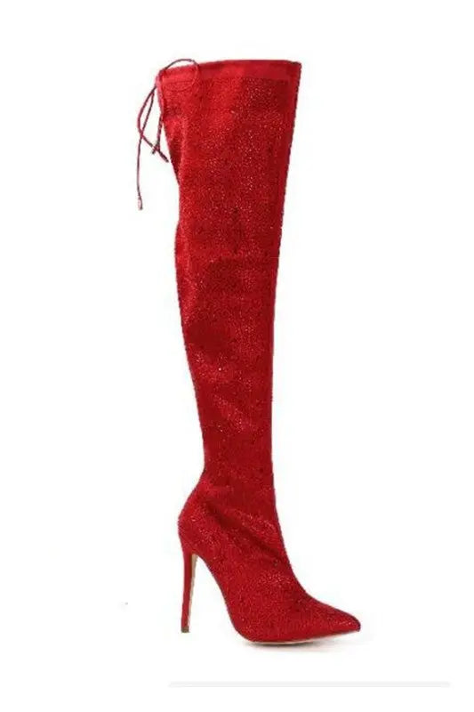 Rhinestone Thigh High Boot