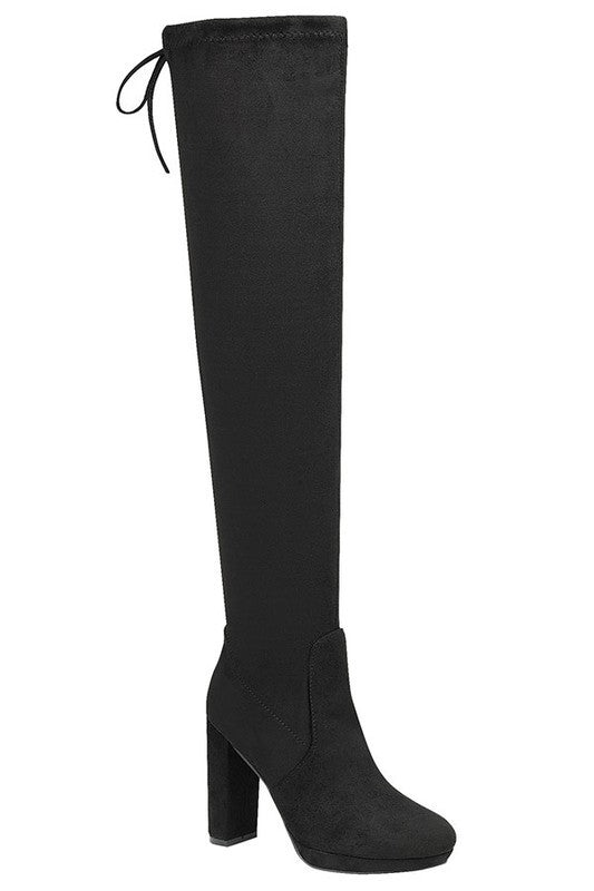 knee high block heel boots