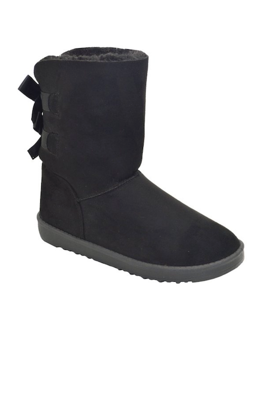 black ugg boots with bows on back