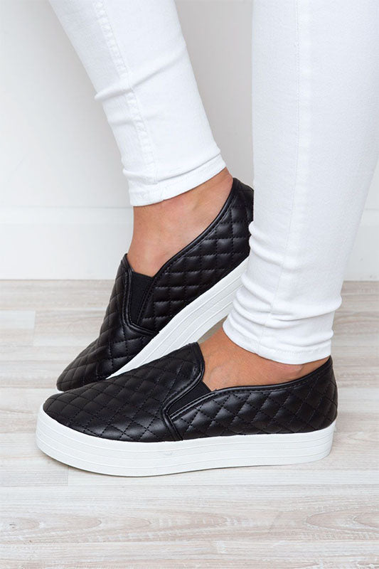 quilted slip on sneakers