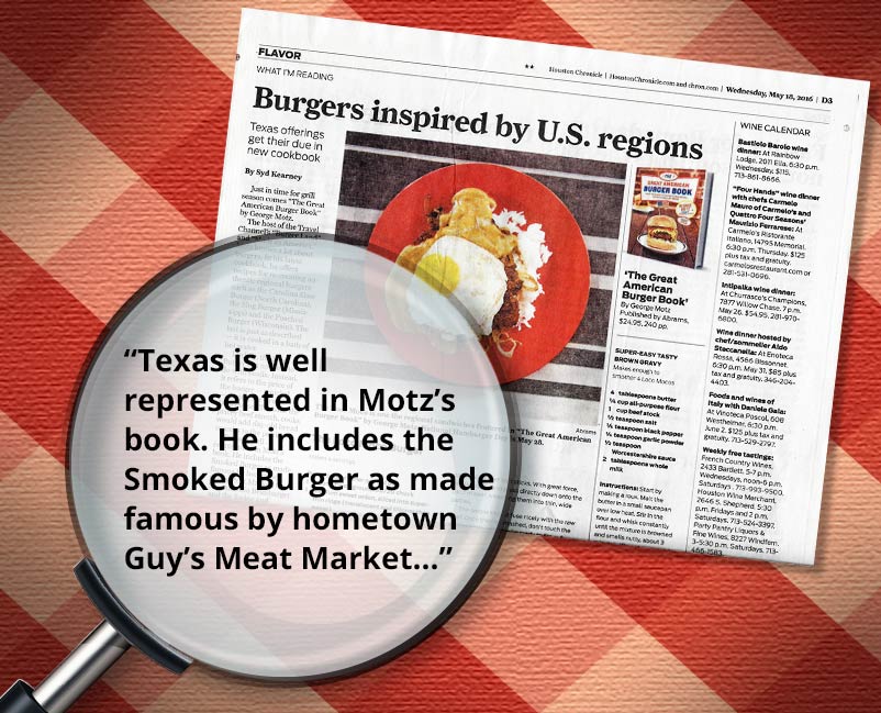 Guys Seasoning featured in the Great American Burger Book by George Motz