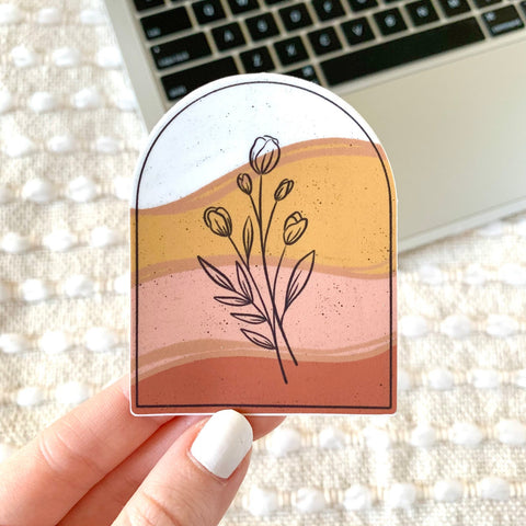 Arch and Tulips Sticker