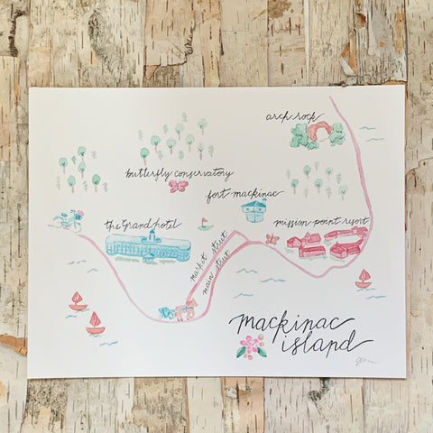 Mackinac Island Map Print
