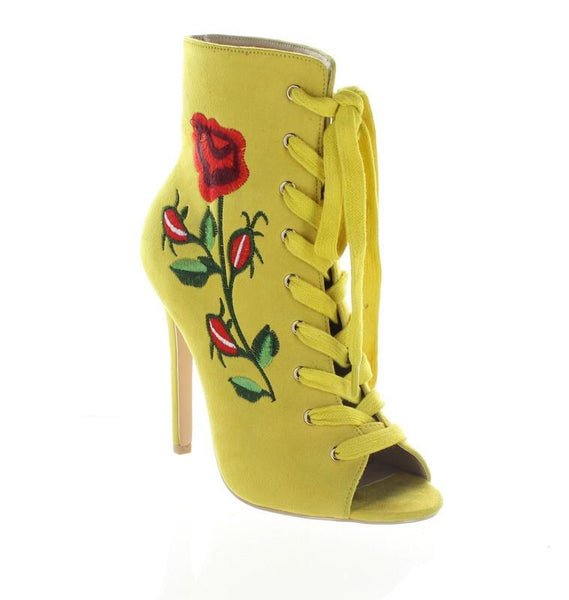 mia embroidered ankle boot