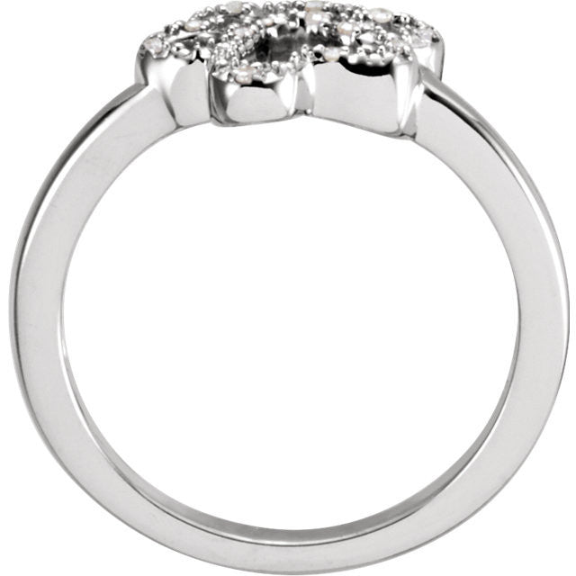 Sterling Silver .06 CTW Diamond Paw Ring Size 7