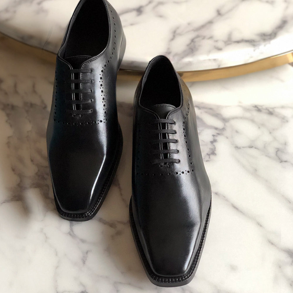 pelle santino - wholecut oxfords black leather