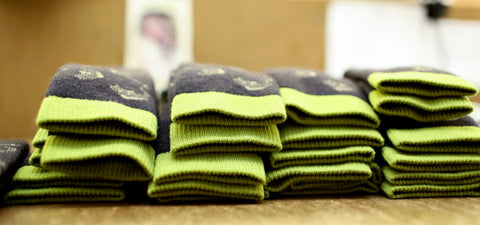 Farm To Feet socks waiting to be packaged - Photo by Jordan Brannock