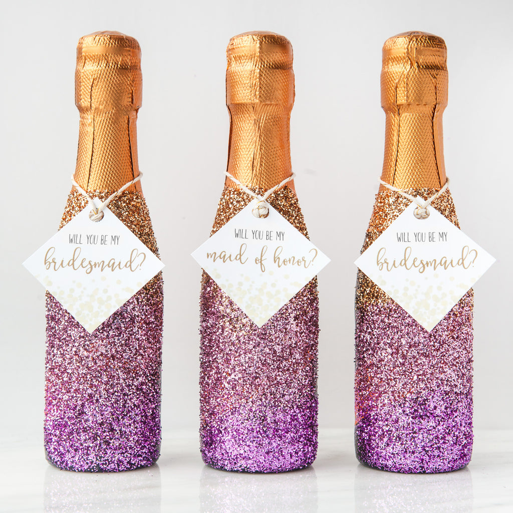 Foxblossom Co. Glitter Champagne Bridesmaid Proposal