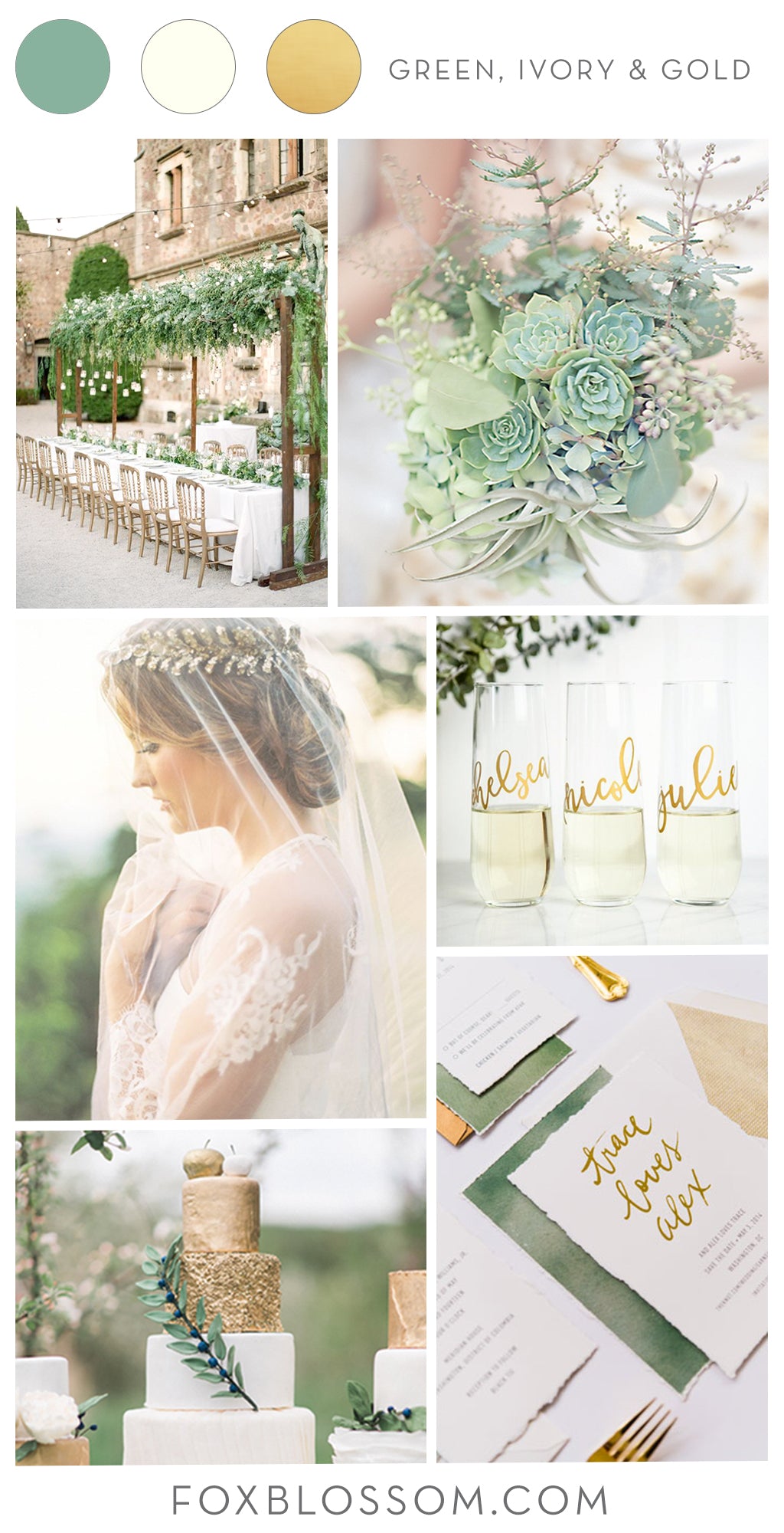 Green, Ivory & Gold Wedding Inspiration