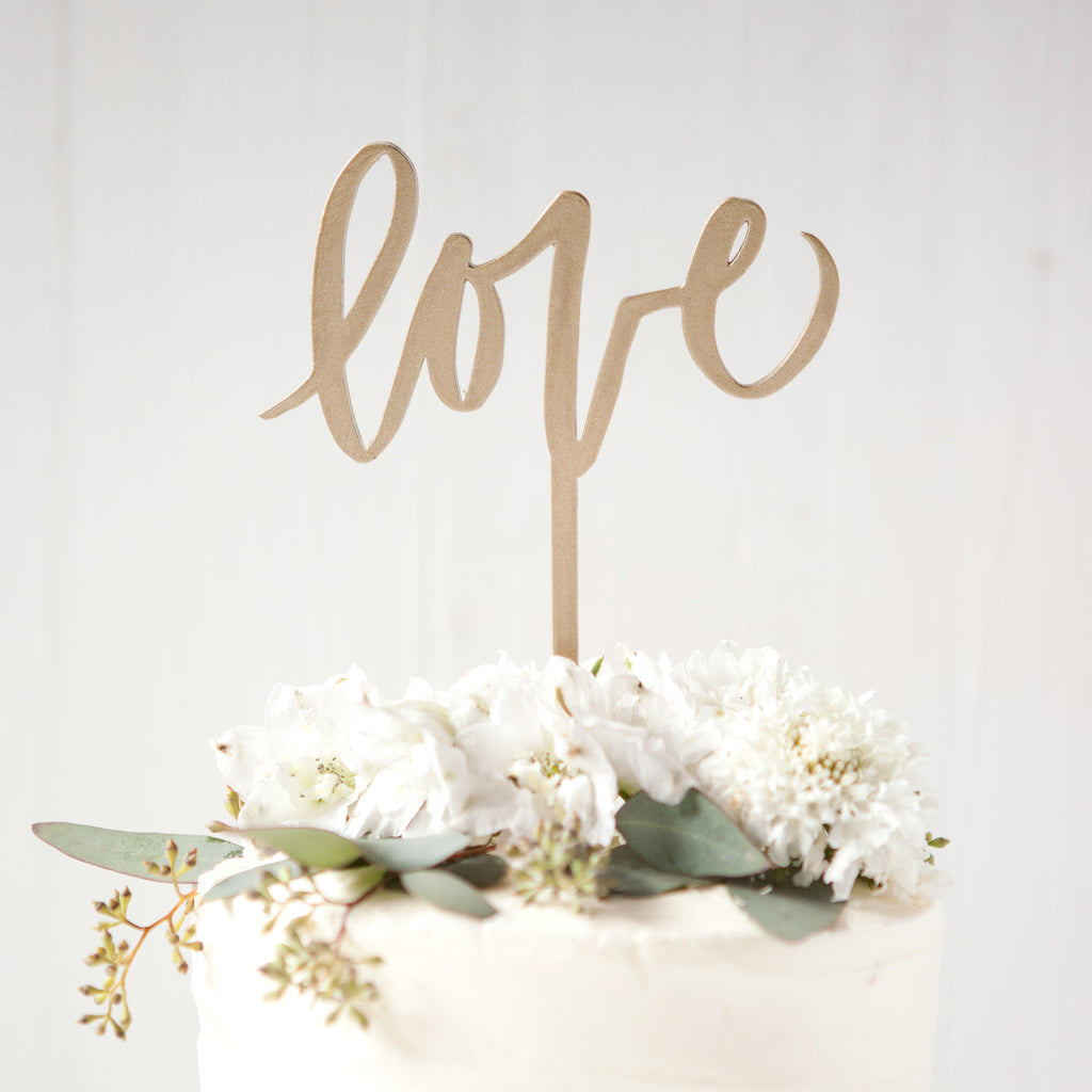 Foxblossom Co. Metallic Love Cake Topper