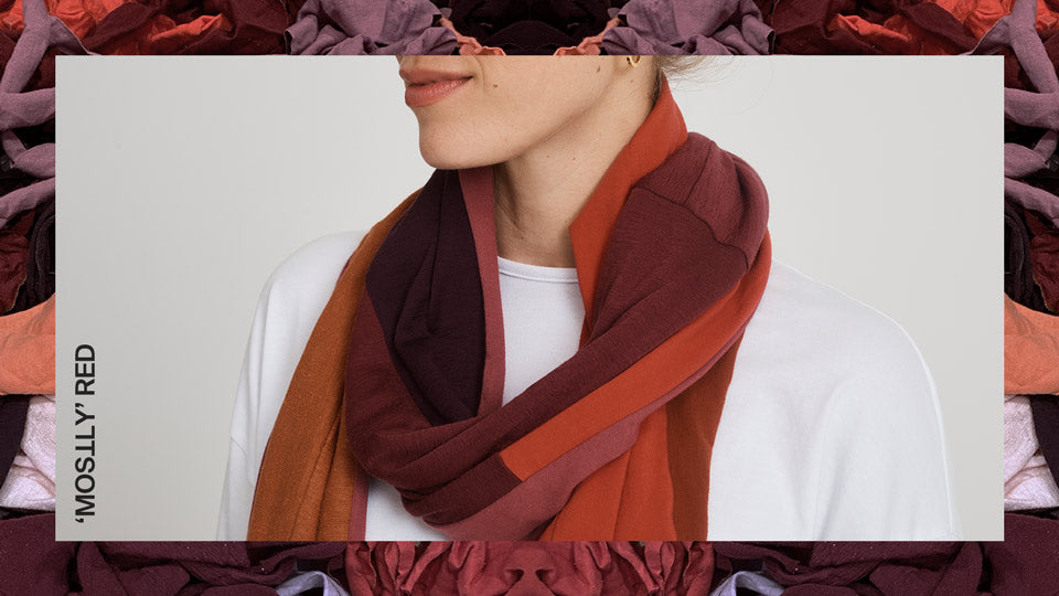 Unisex Zero Waste Scarf in 'Mostly' Red