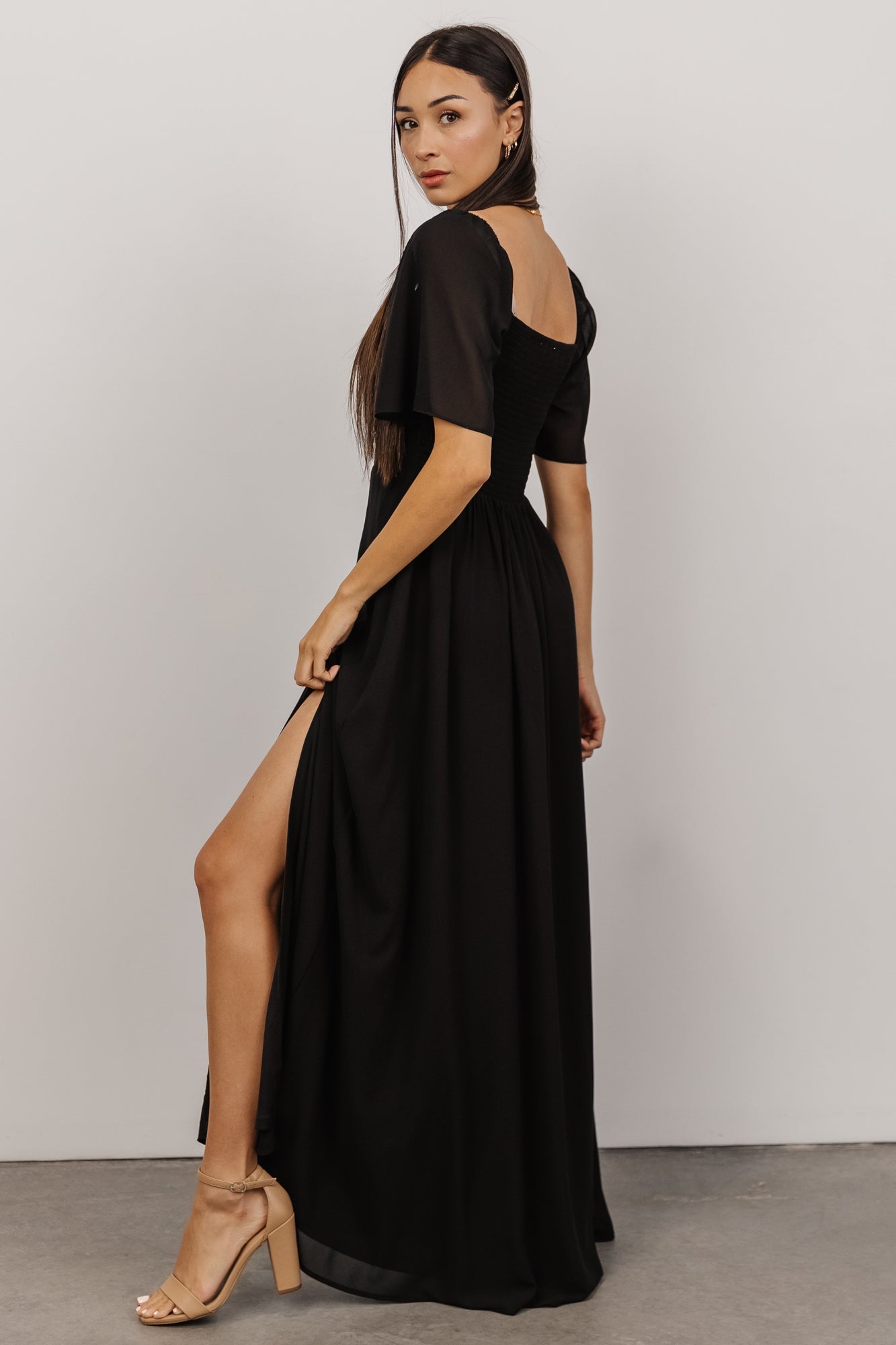 black sweetheart maxi dress