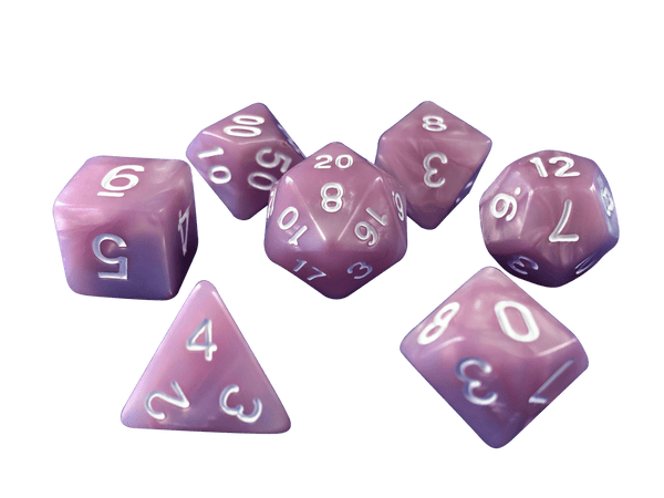 Pink Marble DnD Dice | Polyhedral DnD Dice Set – SkullSplitter Dice