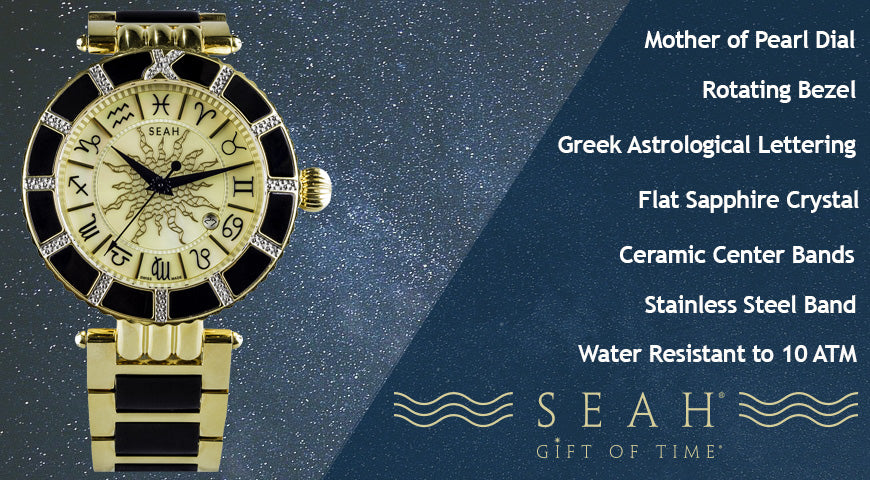 Celestial Watch with list of features | SEAH Designs Luxury Astrology Jewelry