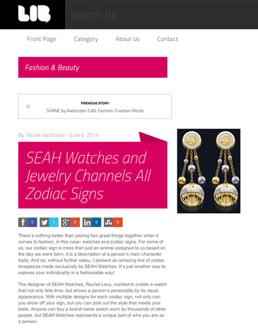 SEAH's® earrings and astrology influenced jewelry featured on Lib
