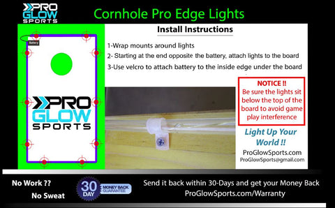 Pro Glow Sports Cornhole Edge Lights Install Instructions