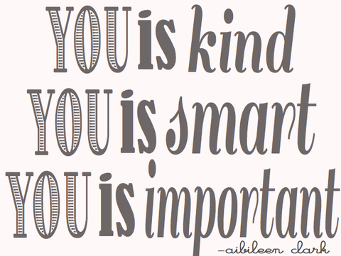 You is kind You is Smart You is Important