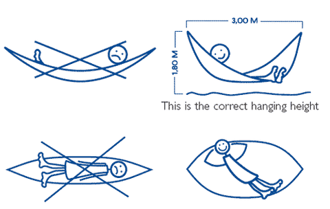 Lay diagonally in the hammock to keep your body flat