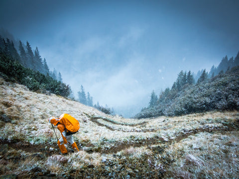 hiking, pushing forward