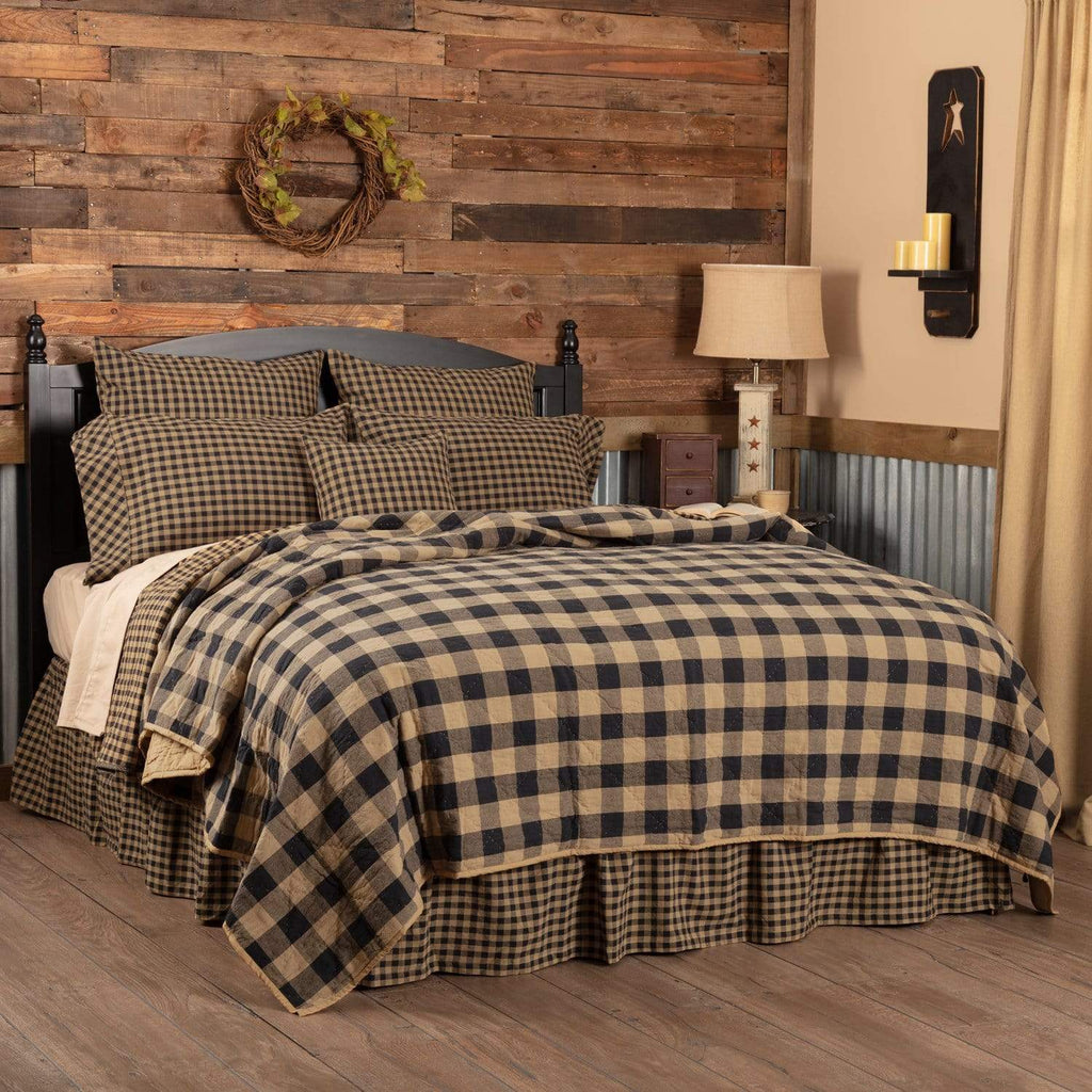Black Check Twin Quilt Coverlet 68wx86l The Village Country Store