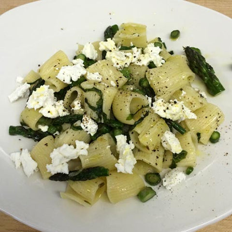 Sfoglini Rigatoni with Asparagus and Goat Cheese