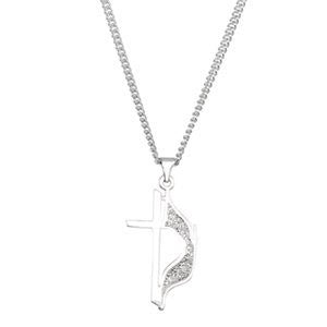 Sterling Silver Methodist Cross W24" Chain - shopvistar