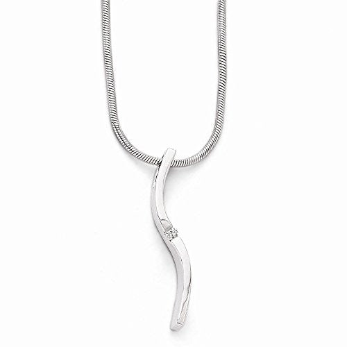 Ss White Ice .03ct. Diamond Necklace, Best Quality Free Gift Box Satisfaction Guaranteed - shopvistar