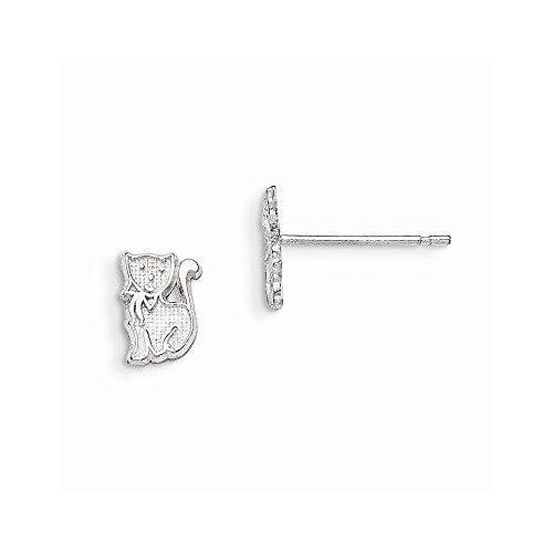 Sterling Silver Cat Mini Earrings - shopvistar