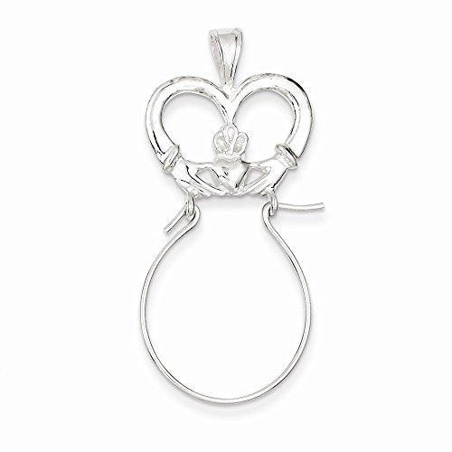 Sterling Silver Claddagh Charm Holder, Best Quality Free Gift Box Satisfaction Guaranteed - shopvistar