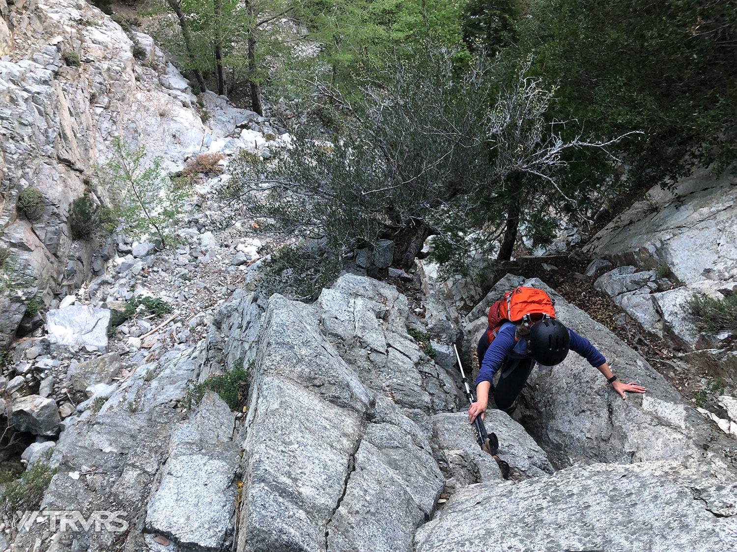 ascending-the-falls--icehouse-canyon-Ontario Peak via Falling Rock Canyon - Angeles National Forest - San Gabriel Mountain Range - TRVRS APPAREL - Clothing Brand