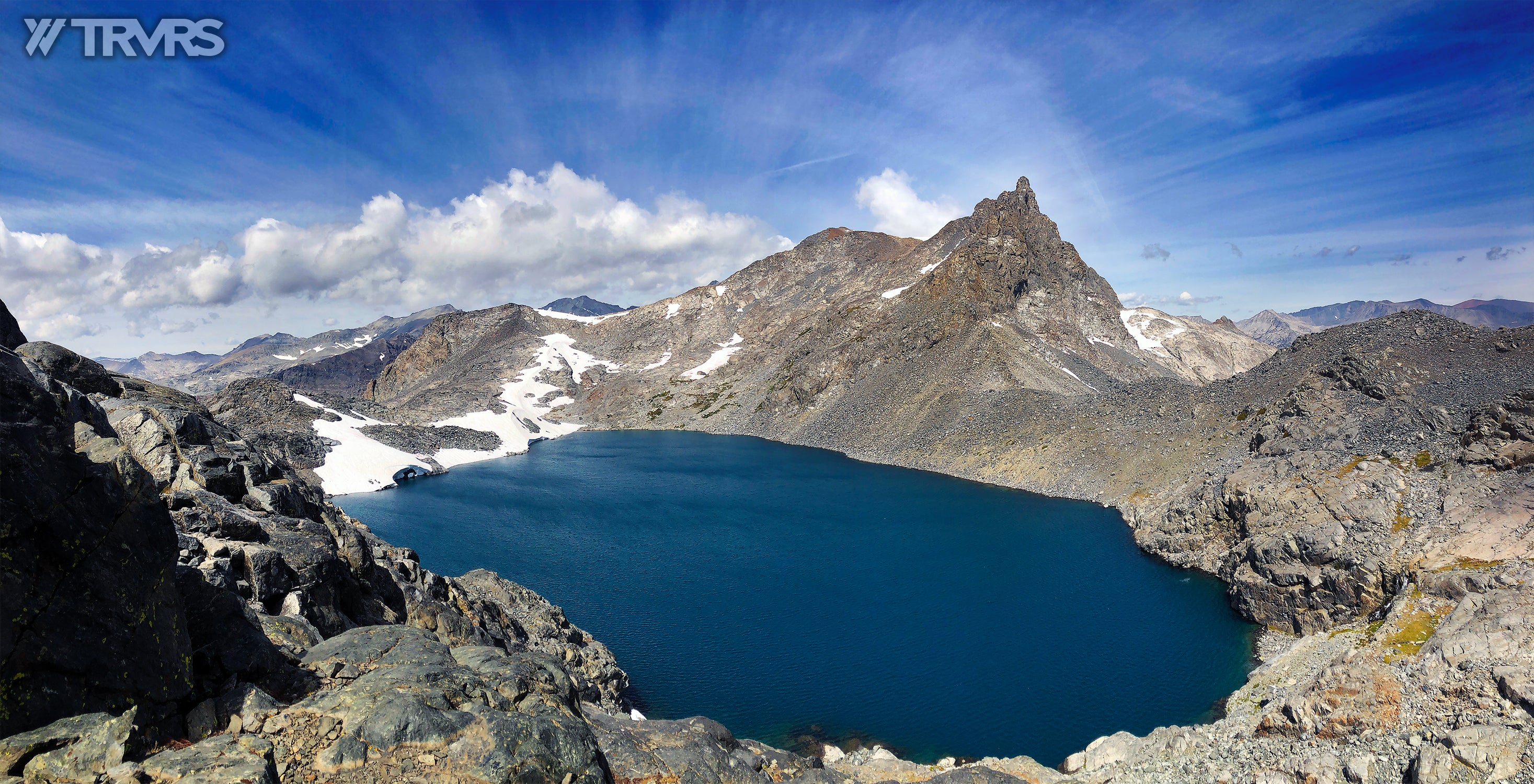 Lake Catherine from the Glacier Below Ritter-Banner Saddle, Banner Peak, Class 2 approach, Glacier Pass, Thousand Island Lakes, Pacific Crest Trail, River Trail, Agnew Meadow, Ansel Adams Wilderness, Eastern Sierra, Mammoth Lakes