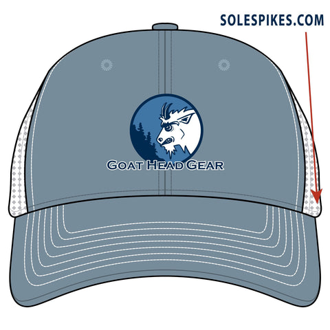 Goat Head Logo Trucker Hat (Steel/White)