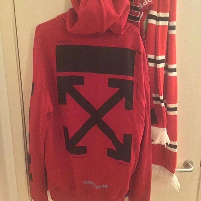 maroon off white hoodie