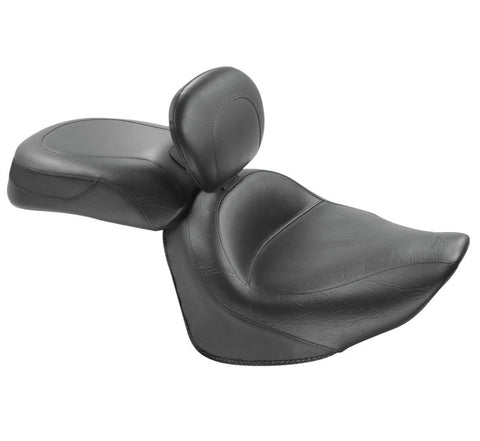 Mustang Wide Touring Two-Piece Seat w/ Driver Backrest for 2008-17 Yamaha Raider - 79551