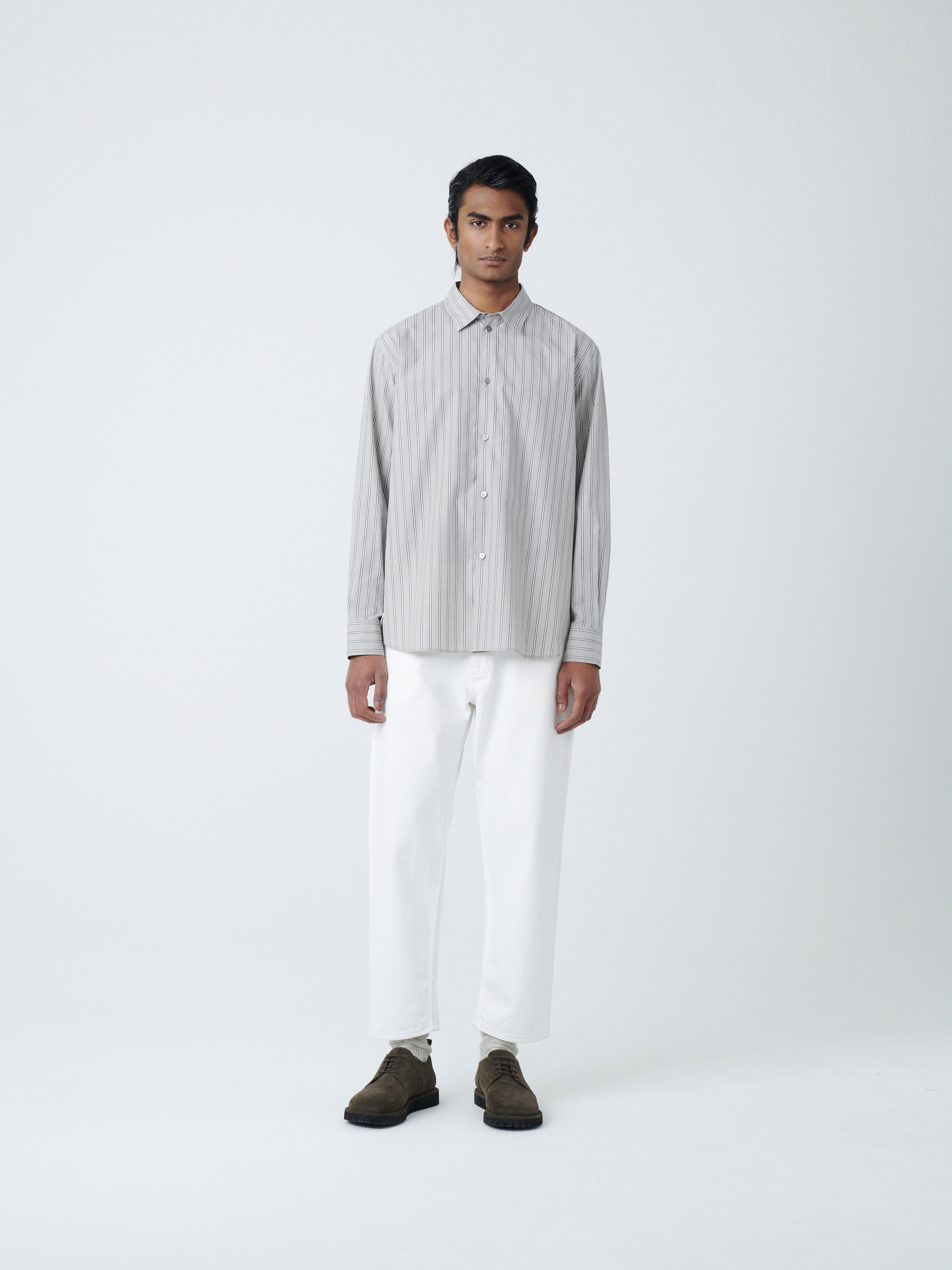 Santo Shirt in Grey Stripe