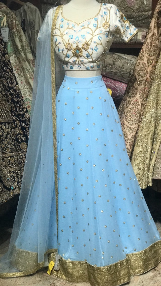 baby blue lehenga