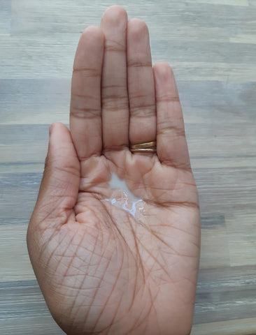 open palm with spf oil liquid