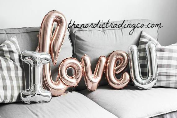 silver love balloons