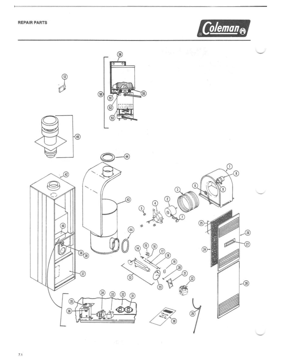 miller furnace parts diagram