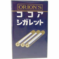 Orion cocoa cigaret Ingredients: sugar, glucose, cocoa powder, modified starch, emusifier, flavors, dextrin